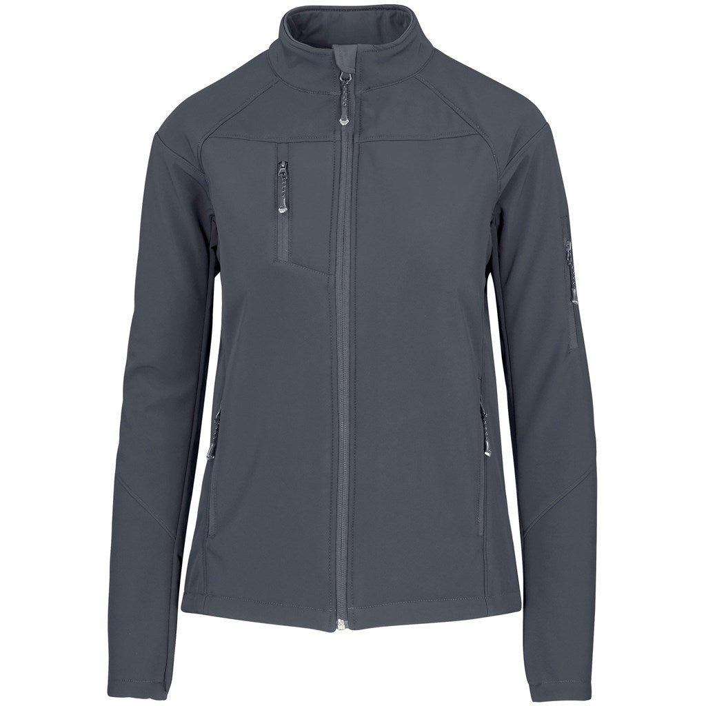 Ladies Alex Varga Elysium Softshell Jacket in Charcoal — Print Fast Express