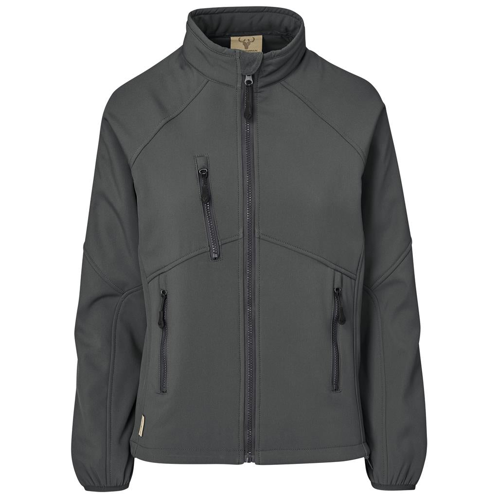 Ladies Midlands Softshell Jacket in Charcoal — Print Fast Express