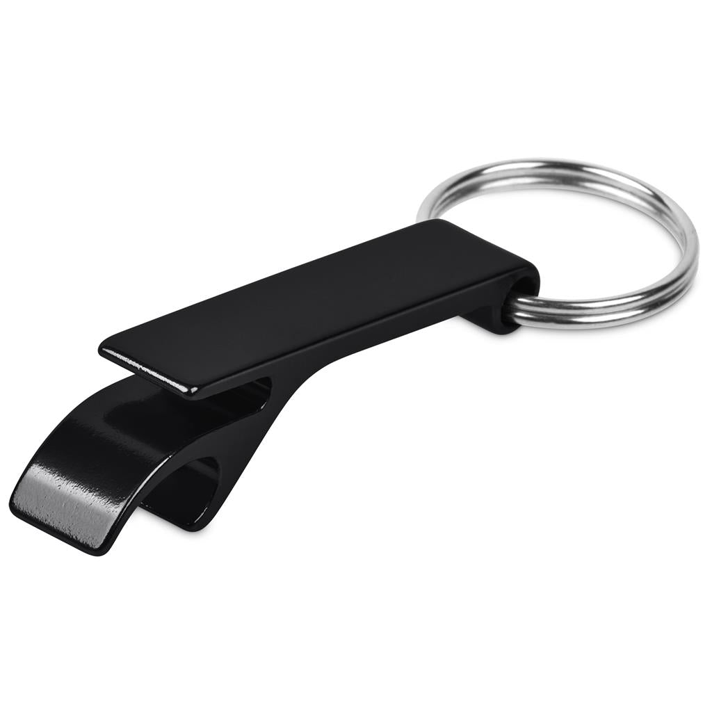 Altitude Tango Recycled Aluminium Bottle Opener Keyholder in Black - Print Fast Express