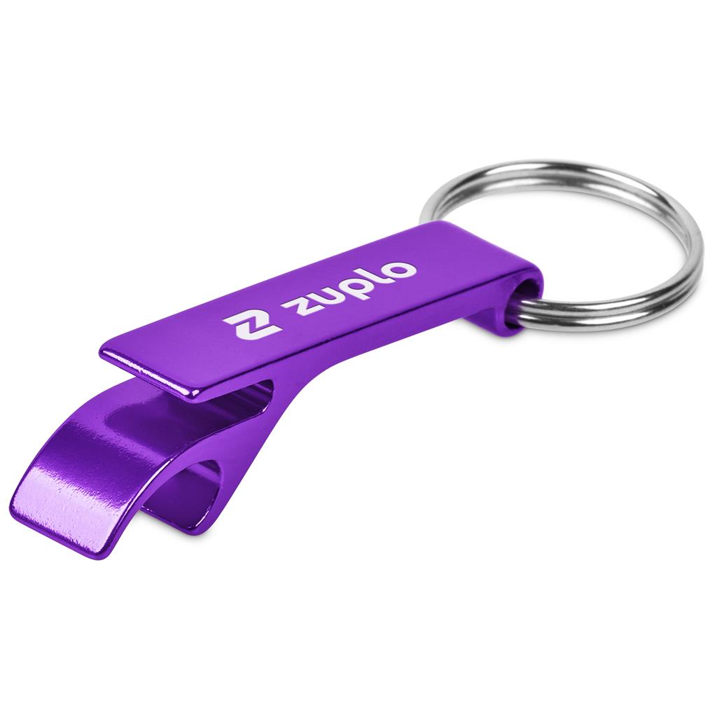 Altitude Tango Recycled Aluminium Bottle Opener Keyholder in Purple — Print Fast Express