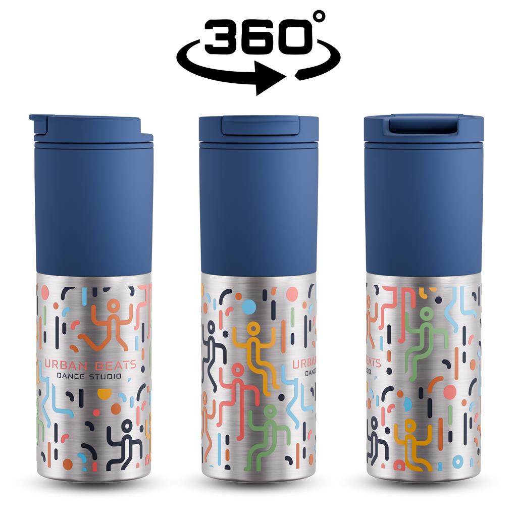 Kooshty Typhoon Stainless Steel & Plastic Double-Wall Tumbler - 450ml in Navy — Print Fast Express