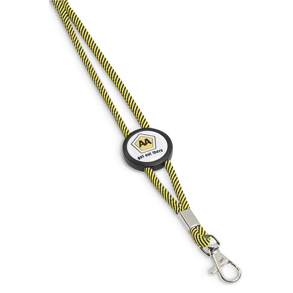 Altitude Candystripe Dome Lanyard in Yellow — Print Fast Express