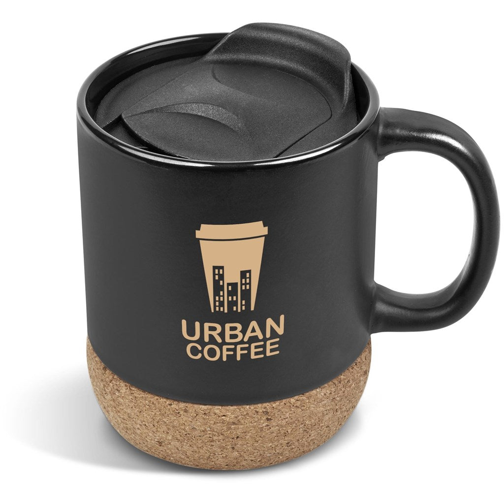 Serendipio Sienna Cork & Ceramic Coffee Mug - 340ml in Black — Print Fast Express