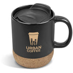 Serendipio Sienna Cork & Ceramic Coffee Mug - 340ml in Black — Print Fast Express