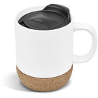 Serendipio Sienna Cork & Ceramic Coffee Mug - 340ml in Solid White - Print Fast Express