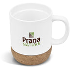 Serendipio Sienna Cork & Ceramic Coffee Mug - 340ml in Solid White — Print Fast Express