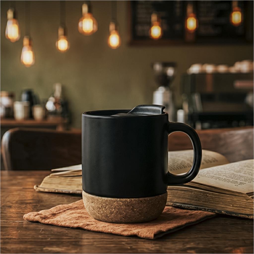 Serendipio Sienna Cork & Ceramic Coffee Mug - 340ml — Print Fast Express