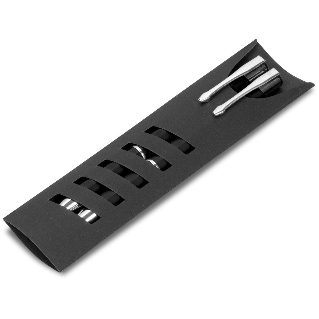 Electra Ball Pen & Pencil Set in Black - Print Fast Express