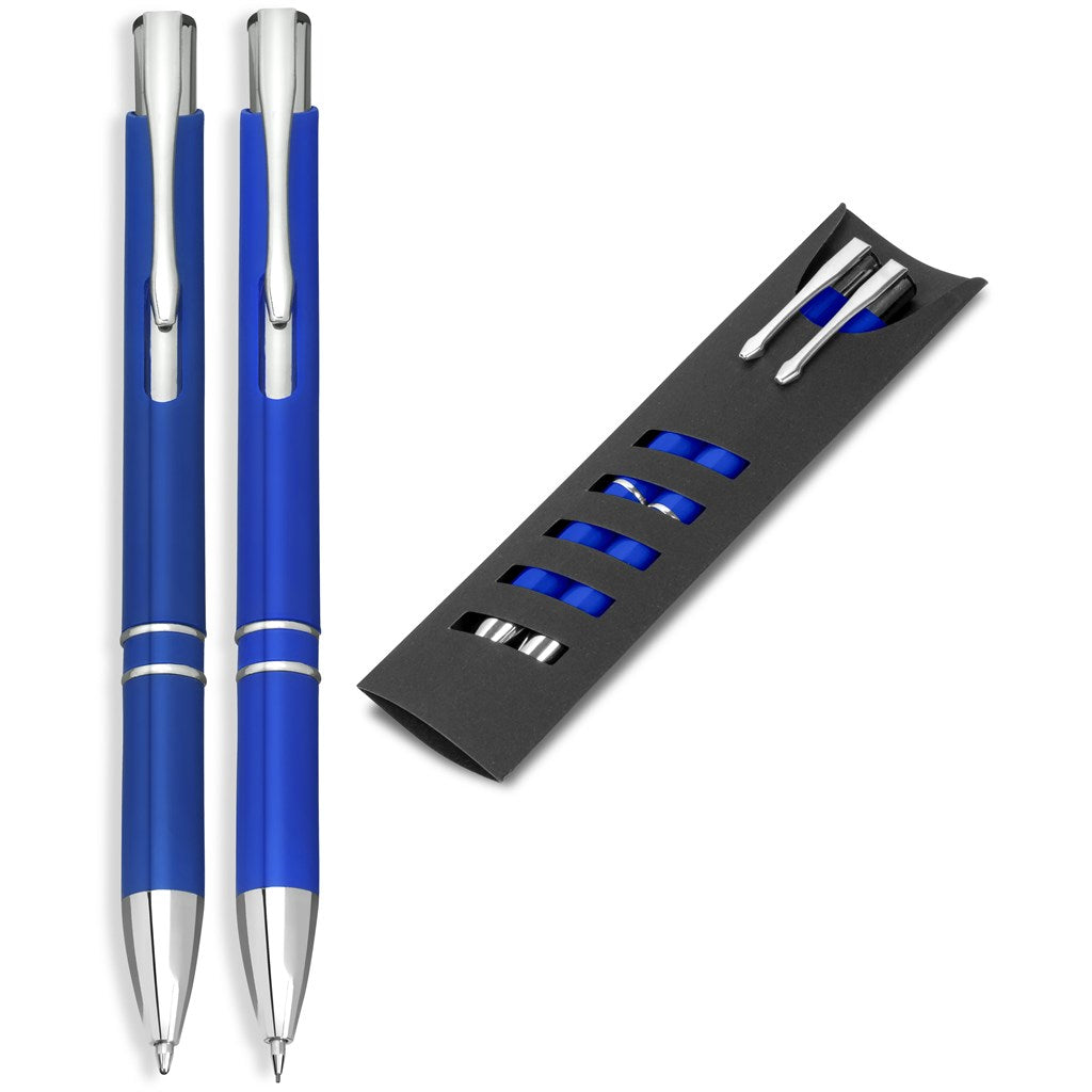 Electra Ball Pen & Pencil Set in Blue — Print Fast Express