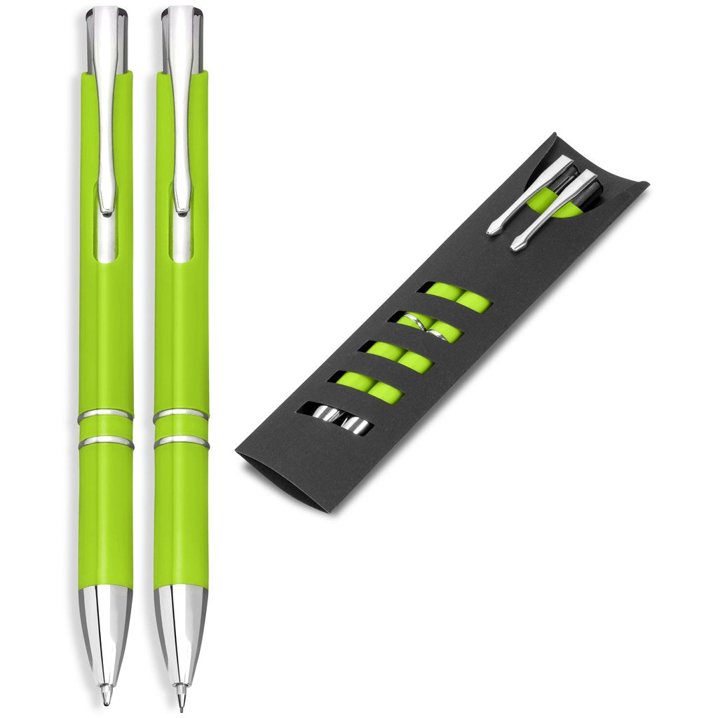 Electra Ball Pen & Pencil Set in Lime — Print Fast Express