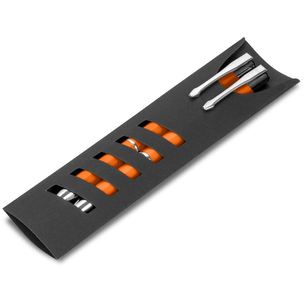 Electra Ball Pen & Pencil Set in Orange - Print Fast Express