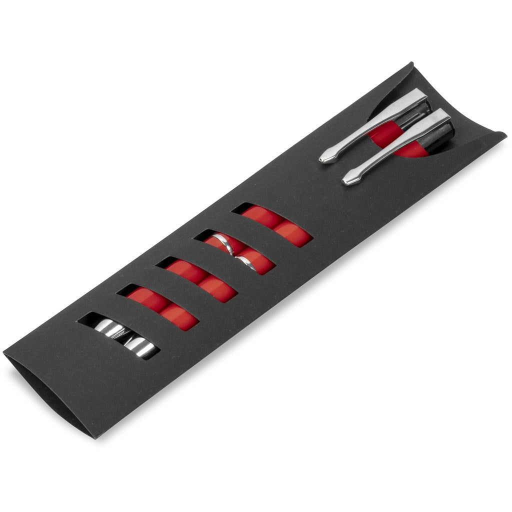Electra Ball Pen & Pencil Set in Red - Print Fast Express