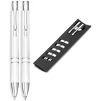 Electra Ball Pen & Pencil Set in Solid White — Print Fast Express