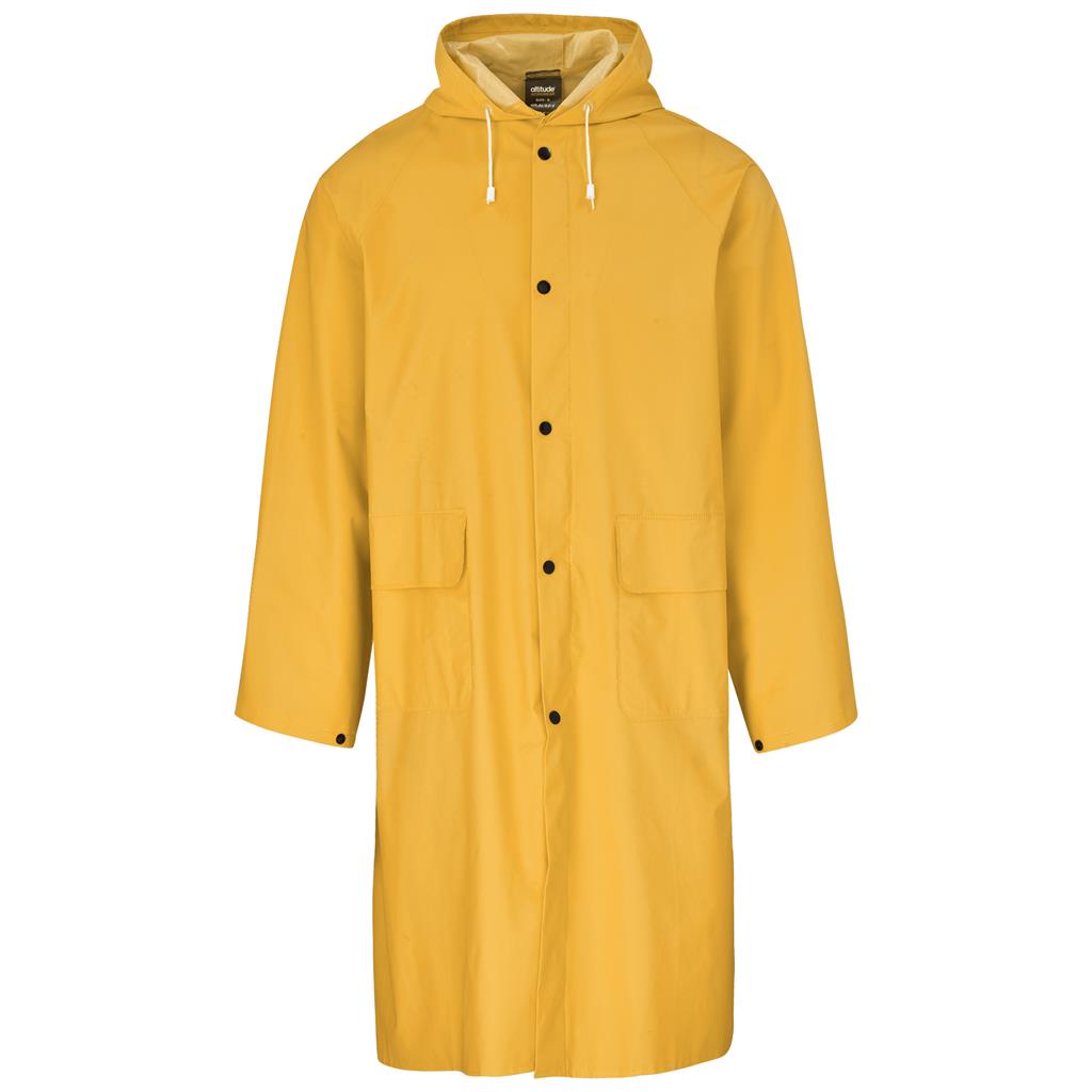 Light Duty Storm Rubberised Polyester/PVC Raincoat - Yellow in Yellow — Print Fast Express