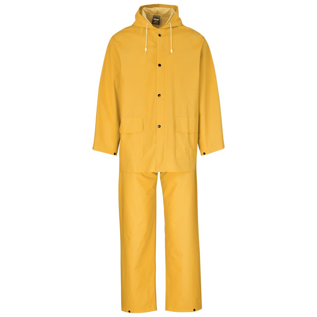 Light Hurricane Rubberised Polyester/PVC Rainsuit - Yellow in Yellow — Print Fast Express